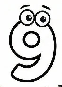 a cartoon character with a number 9 on it.webp